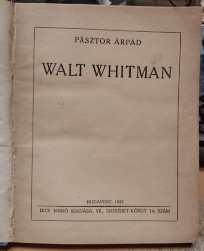 P�stor �rp�d - Walt Whitman