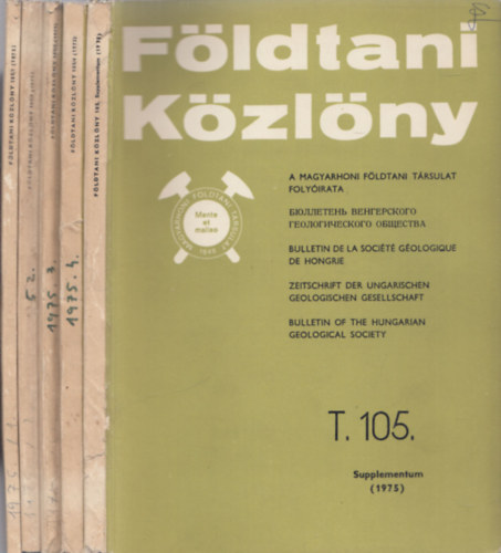 Dank Viktor dr. - Földtani közlöny 1975/1-4. + kiegészítő füzet (teljes évfolyam, füzetenként)