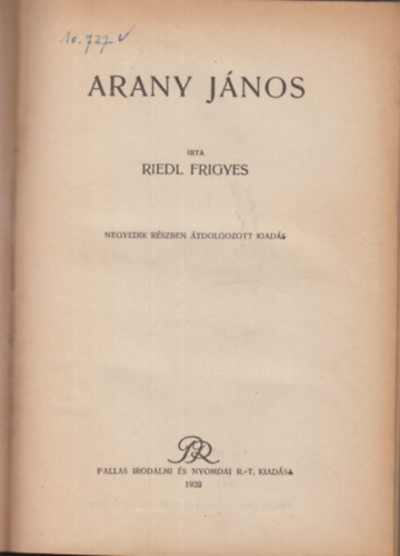 Riedl Frigyes - Arany J�nos