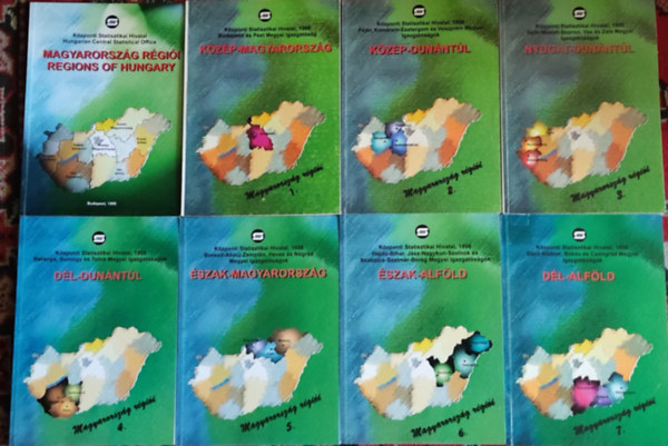Magyarország régiói I-VIII. (Áttekintő kötet, Közép-Magyarország, Közép-Dunántúl, Nyugat-Dunántúl, Dél-Dunántúl, Észak-Magyarország, Észak-Alföld, Dél-ALföld)