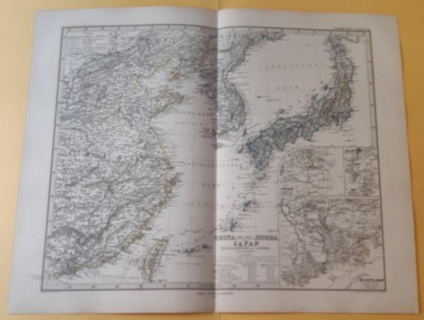 Petermann, A - CHINA (Ostl. Thiel) Korea und Japan (STIELER'S HAND ATLAS No. 65) térkép
