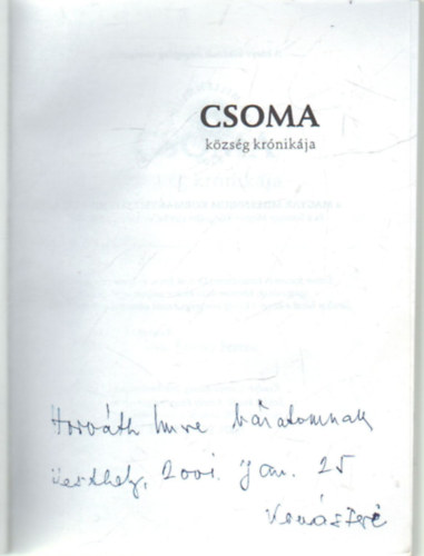 Kovcs Ferenc - Csoma kzsg krnikja