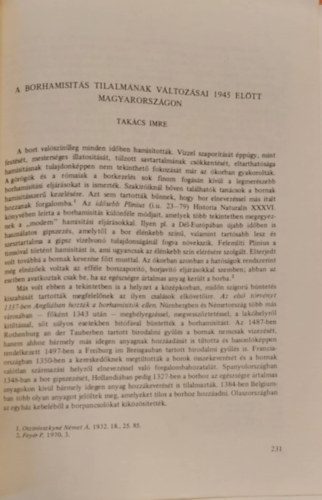 Takcs Imre - A boramists tilalmnak vltozsai 1945 eltt Magyarorszgon - Klnlenyomat