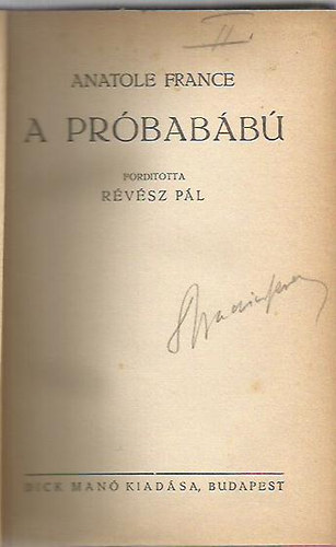 Anatole France - A pr�bab�b�