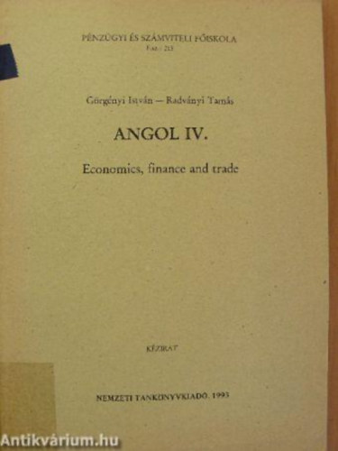 Radvnyi Tams-Grgnyi Istvn - Angol IV.