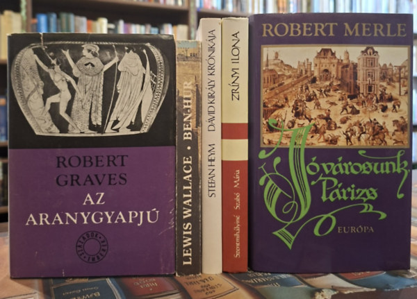 Robert Graves, Lewis Wallace, Stefan Heym, Robert Merle, Szentmihályiné Szabó Mária - 5 db történelmi regény, KÖNYVMENTŐ AJÁNLAT: Az aranygyapjú, Ben-Hur, Dávid király krónikája, Jó városunk, Párizs, Zrínyi Ilona