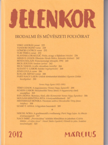 �goston Zolt�n - Jelenkor - Irodalmi �s m�v�szeti foly�irat - 2012. m�rcius