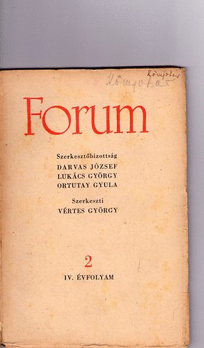 V�rtes Gy�rgy - Forum (foly�irat) 1949 febru�r