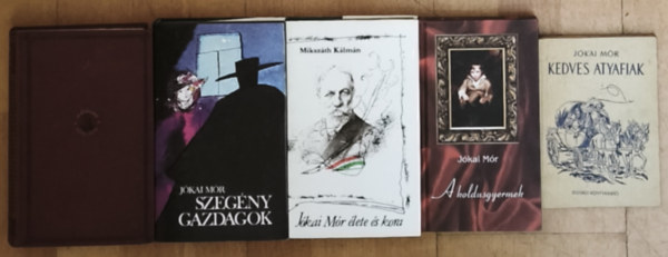 Jókai Mór, Mikszáth Kálmán - 4db Jókai Mór mű + ajándék könyv - Szerelem bolondjai, Szegény gazdagok, A koldusgyermek, Kedves atyafiak + Jókai Mór élete és kora