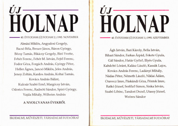 Kabdeb� L�r�nt (szerk.) - �j holnap 40. �vfolyam 1995. szeptember, november