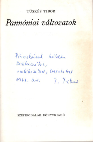T�sk�s Tibor - Pann�niai v�ltozatok- dedik�lt