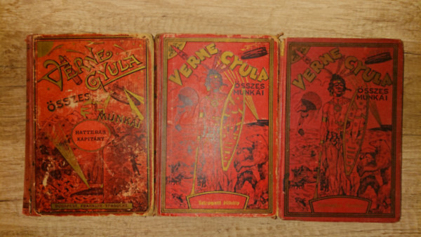 Verne Gyula, Jules Verne - 3 kötet Verne Gyula a Franklin-társulat vörös vászonkötéses sorozatából: Hattera kapitány, Sztrogoff Mihály, Servadac Hektor