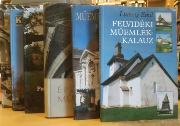 Gerő László, Ludwig Emil, Ézsiás Anikó-Szakály István, Deschmann Alajos, Feuer István, Dobos Lajos - 6 db Építészeti műemlékek + Felvidéki műemlékkalauz + Pusztuló műemlékeink nyomában + Kárpátalja műemlékei + Műemlékvédelem festéssel + Magyar műemlékek