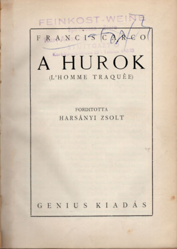 Francis Carco - A hurok