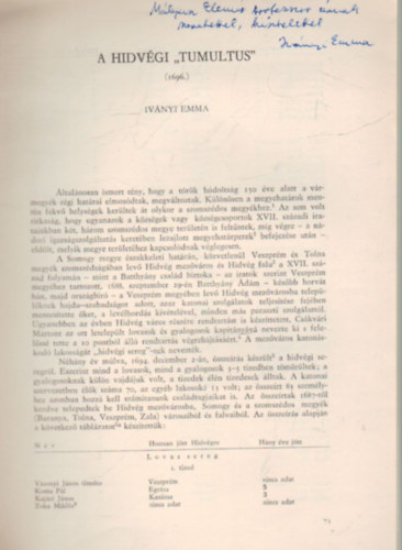 Kanyar József - Somogy megye múltjából- Levéltári évkönyv 3. - Különlenyomat