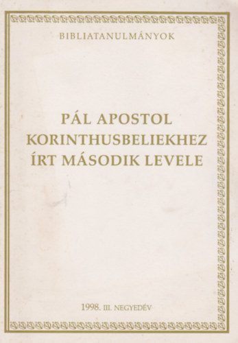 Pl apostol korinthusbeliekhez rt msodik levele