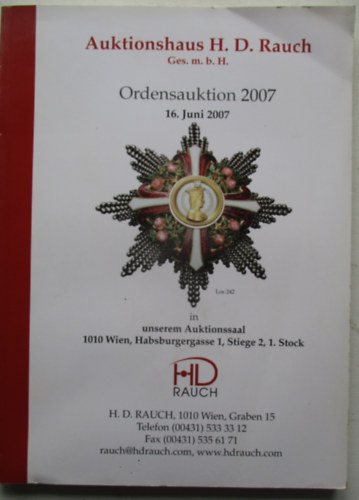 Ordensauktion 2007 Juni 16.