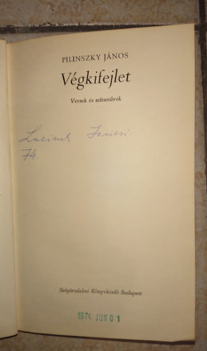 Pilinszky J�nos - V�gkifejlet