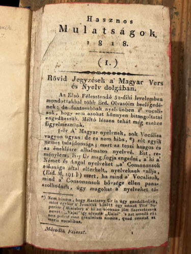 Hasznos Mulatságok, 1818. 2. félév