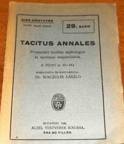 Tacitus Annales 29. szám (diák könyvtár)