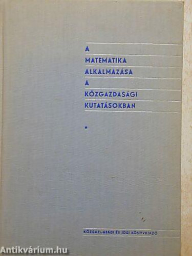 V.SZ Nyemcsinov - A matematika alkalmazsa a kzgazdasgi kutatsokban