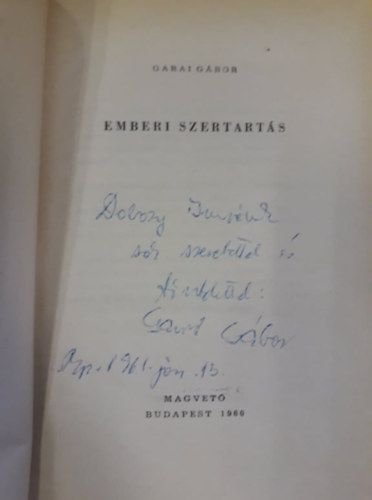 Garai Gábor - Emberi szertartás