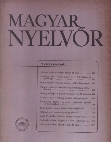Lrincze Lajos (szerk.) - Magyar nyelvr 1957/4. (okt.-dec.)