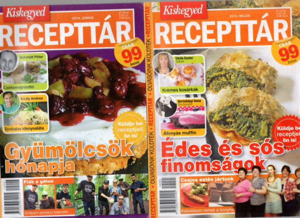 Ds gnes (szerk.) - 10 db Receptfzet ( egytt ) Kiskegyed Recepttr 2014/5-6.,- Receptzn- 2013/11., 2014/3., 2014/5., - Kldd el a recepted ! -2014/9-10.,  Fakanl -62., Recepttr 1992/2., 4.