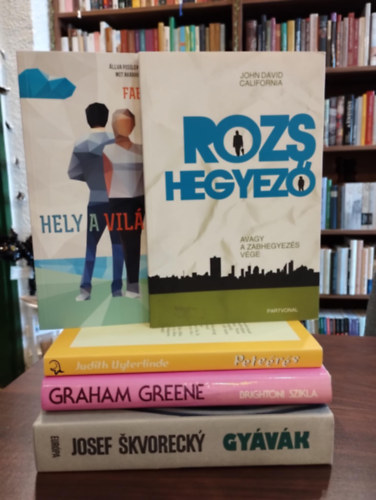 Judith Uyterlinde, California John David, Fabio Volo, Graham Greene, Josef Skvorecky - Szépirodalom könyvcsomag 5 darabos KÖNYVMENTŐ AJÁNLAT: Peteérés, Rozshegyező, Hely a világban, Brightoni szikla, Gyávák