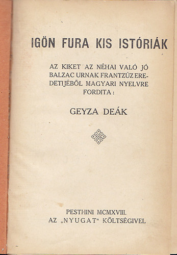 Geyza Dek (fordtotta) - Ign fura kis istrik
