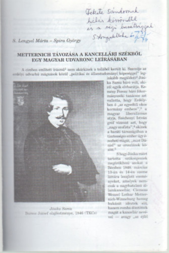 S. Lengyel Mrta, Spira Gyrgy - Szzadok- A Magyar Trtnelmi Trsulat Folyirata 1996/5.  szm