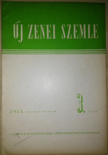 j zenei szemle 1954. mrcius V. vfolyam 3. szm