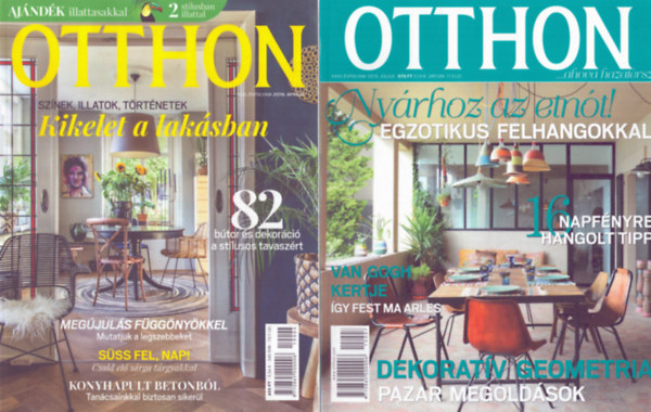 F�zesi Zsuzsa (f�szerk) - 2 db Otthon magazin: 2015. j�lius + 2019. �prilis