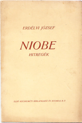 Erdélyi József - Niobe (Hitregék)- I. kiadás
