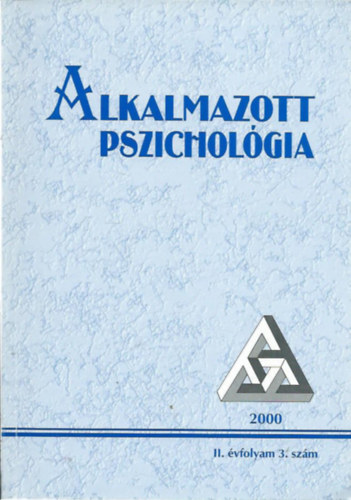 Alkalmazott Pszichol�gia (Foly�irat) 2000 II. �vfolyam 3. sz�m