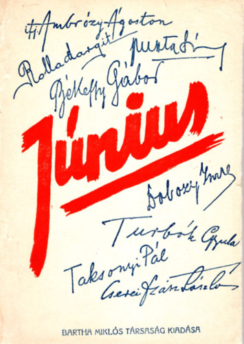 ifj. Ambr�zy �goston, Dobozy Imre, Taksonyi P�l - J�nius -Versek ( Sz�mozott )