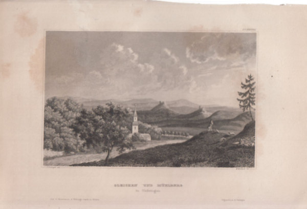 Gleichen und M�hlberg in Th�ringen (M�hlberg k�zs�g, T�ringia, N�metorsz�g, Eur�pa) (16x23,5 cm m�ret� eredeti ac�lmetszet, 1856-b�l)