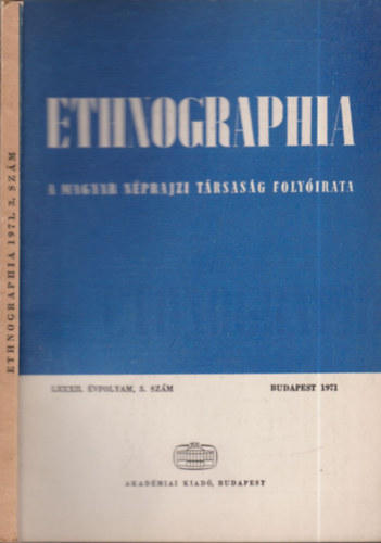K. Kovcs Lszl (szerk.) - Ethnographia 1971/3.