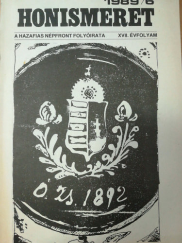 Honismeret 1989/6 XVII. évfolyam