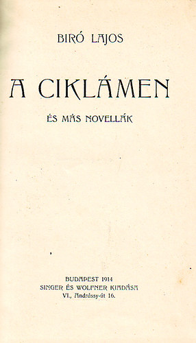 Br Lajos - A ciklmen s ms novellk