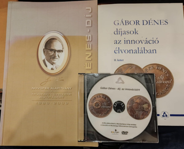 2 db Gbor Dnes dj: Novofer Alaptvny a mszaki-szellemi alkotsrt 1989-2009 + Gbor Dnes djasok az innovci lvonalban II. ktet + 1 DVD + 1 CD
