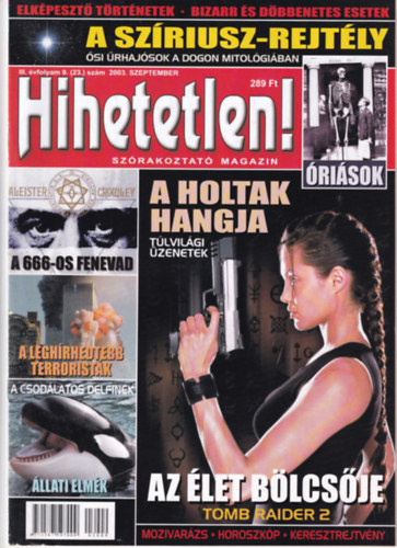 Hihetetlen! magazin III. vfolyam 9. (23.) szm 2003. szeptember