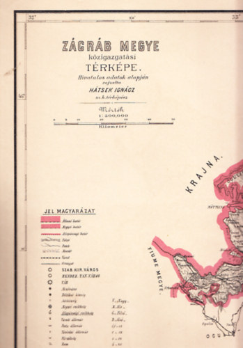 Htsek Igncz - Zgrb megye kzigazgatsi trkpe (1:500000)