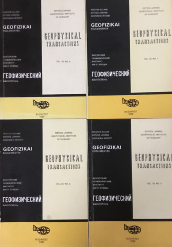 Geofizikai kzlemnyek - Geophysical transactions -  tbb nyelv (1984-1988) 9 ktet
