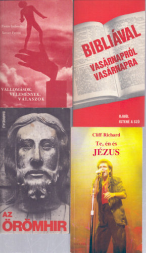 Pierre Imberdis, Xavier Perrin, Cliff Richard - 4 db vall�si t�m�j� k�tet: Vallom�sok, v�lem�nyek, v�laszok - Bibli�val vas�rnapr�l vas�rnapra - Az �r�mh�v - Te, �n �s J�zus