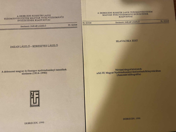Jakab L�szl� szerk., Keresztes L�szl�, Halacska Edit - 2 db. nyelvtudom�nyi kiadv�ny