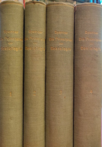 Herbert Spencer - Die Principien der Sociologie I-IV. (A szociolgia alapelvei I-IV. nmet nyelven) 1877