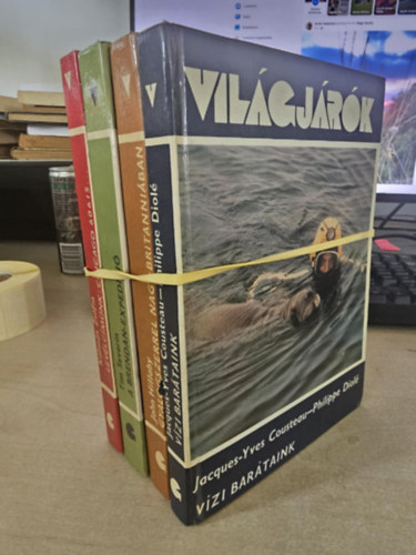 Jacques-Yves Cousteau-Diol� P., John Hillaby, Tim Severin, K�lm�n Zs�fia - 4db Vil�gj�r�k, K�NYVMENT� AJ�NLAT: V�zi bar�taink+ Gyalogszerrel Nagy-Britanni�ban+ A Brendan-exped�ci�+ Lev�lc�m�nk: Chicago 60615