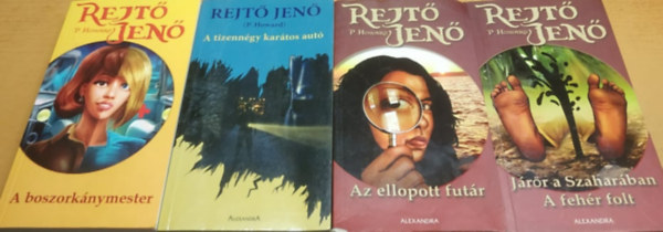 P. Howard (Rejtő Jenő) - 4 db Rejtő Jenő: A boszorkánymester; A tizennégy karátos autó; Az ellopott futár; Járőr a Szaharában/A fehér folt