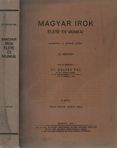 Dr. Guly�s P�l - Magyar �r�k �lete �s munk�i II. (reprint)
